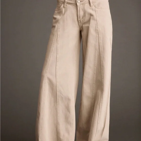 12th Tribe Sierra Beige Low Rise Wide Leg Jean - Picture 2 of 7